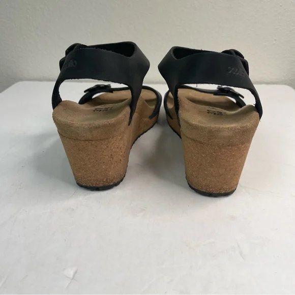 Papillio By Birkenstock Soley Leather Wedge Women's Sandals US 6.5 EU 37 Black - Picture 5 of 8
